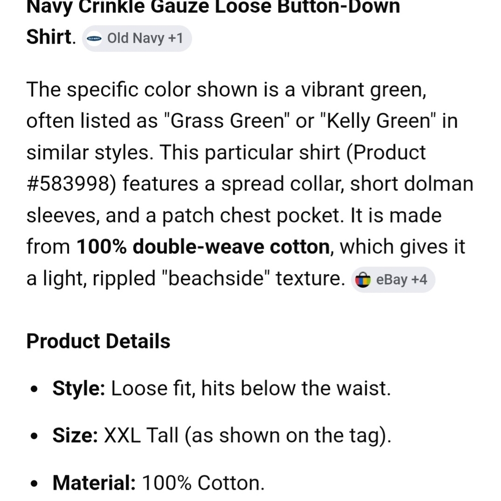 Old Navy White Button-Up Shirt - Picture 5 of 8